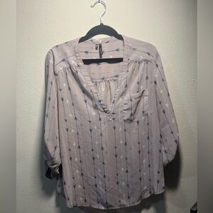Maurices Lavender Arrow Print Blouse